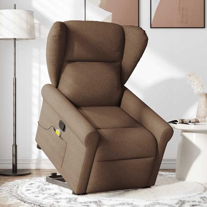 Immagine prodotto VidaXL Poltrona massaggiante con ausilio stand-up in tessuto marrone