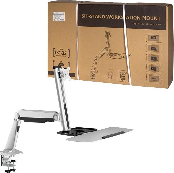 Produktbild LogiLink 1332 Sitz/Steharbeitsplatz MonitorSchreibtischhalterung (Tisch, 33")
