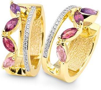 Produktbild Breuning OHRSCHMUCK - AMETH./RO.TURM./BRILL. 0,198 Ct. H/si (750/18 K Gold)