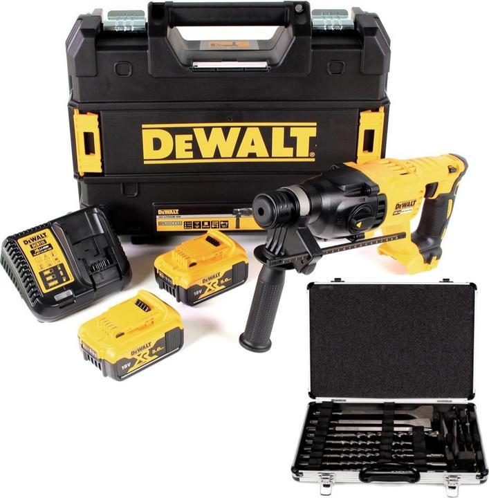 Productafbeelding DeWalt DCH 133 P2 Accu combihamer 18V 2,6J SDS plus Brushless + 2x accu 5,0Ah + lader + TSTAK (Oplaadbare batterij)