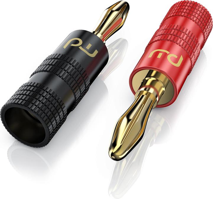 Actual product image Primewire Banana plugs for loudspeaker cables up to 6mm², loudspeaker plugs for amplifiers, HIFI receivers