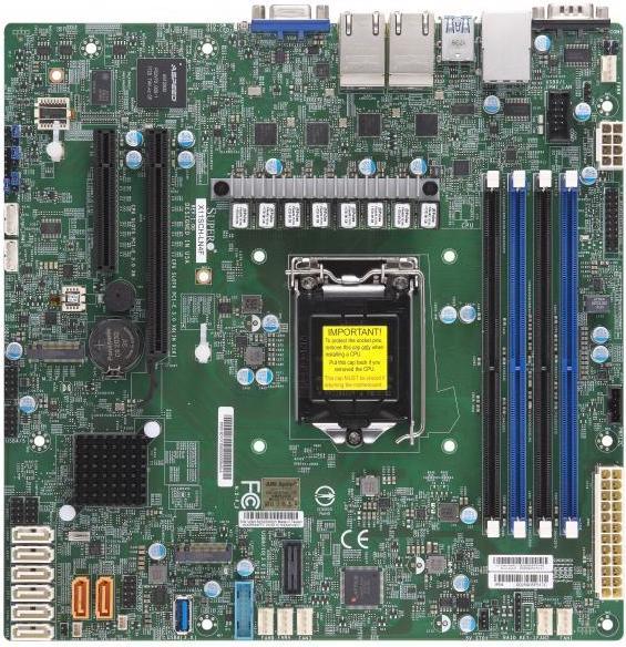 Produktbild Supermicro MBD-X11SCH-LN4F - Intel - LGA 1151 (Socket H4) - Intel® Core™ i3 - Intel® Xeon® (LGA 1151, Intel C246, mATX)