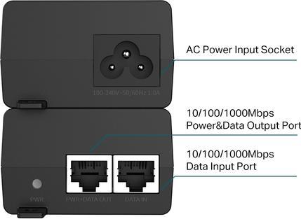 Produktbild TP-Link PoE+-Injektor-Adapter TL-POE160S Ethernet LAN (RJ-45) Anschlüsse 1x10 (802.3at (PoE+), 802.3af (PoE), 30 W)