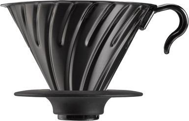 Productafbeelding Hario V60-02 Metalen druppelaar met siliconenbasis - Zwart