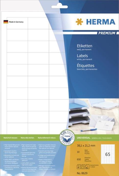 Produktbild HERMA Universal Etiketten A4
