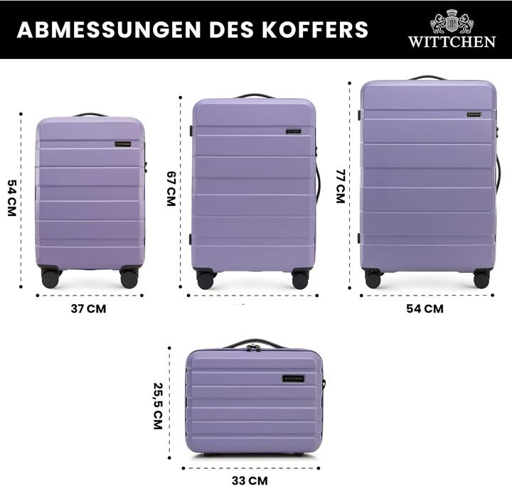 Image du produit Wittchen 4-teiliges Koffer-Set (Bagage à main (jusqu'à 50l), M (50 - 90l), L (90 - 115l))