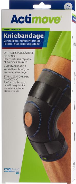 BSN Sport Kniebandage XL Pelotte Stabilisierungsstäbe (XL)