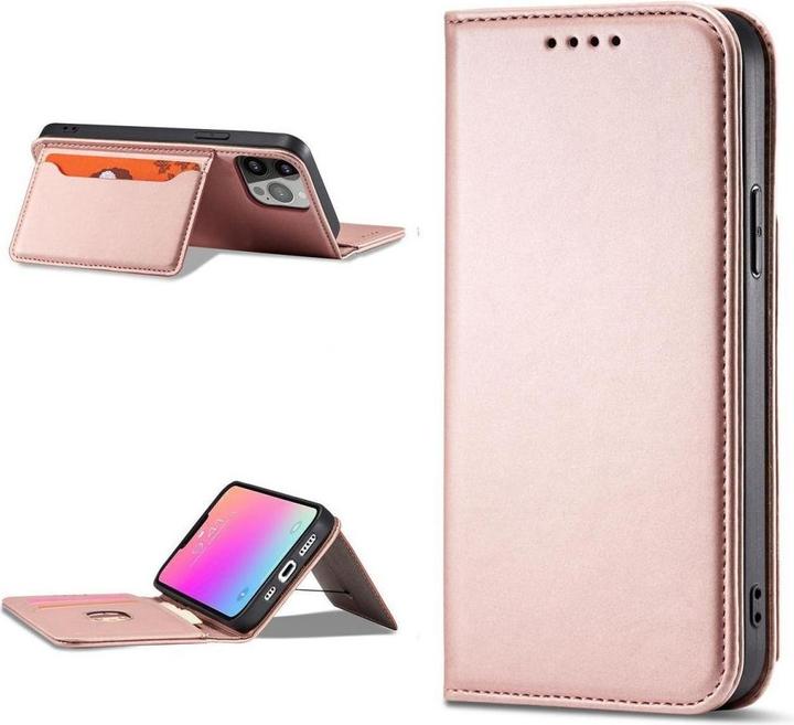 Actual product image Hurtel Magnet Card Case for iPhone 13 Pro Max Pouch Card Wallet Card Holder Pink (Apple iPhone 13 Pro Max)