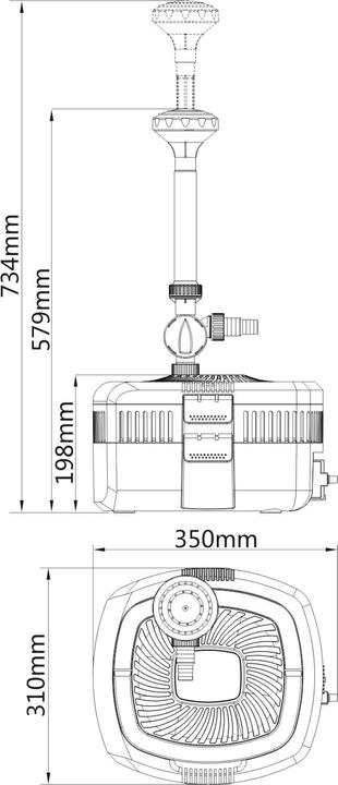 Produktbild SunSun CUF-5800 Springbrunnenpumpe 5800 l/h / 30 W UVC Teichpumpe Teichfilter