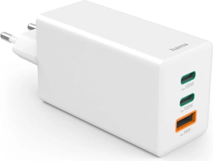 Produktbild Hama Schnellladegerät GaN, 2x USB-C PD, 1x USB-A Q (100 W)