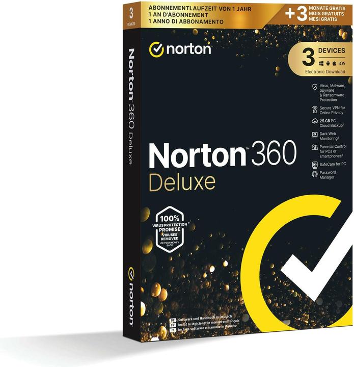Norton 360 Gold 25GB 3 Devices 15MO (3.30 Utilisateur, 12 mois)