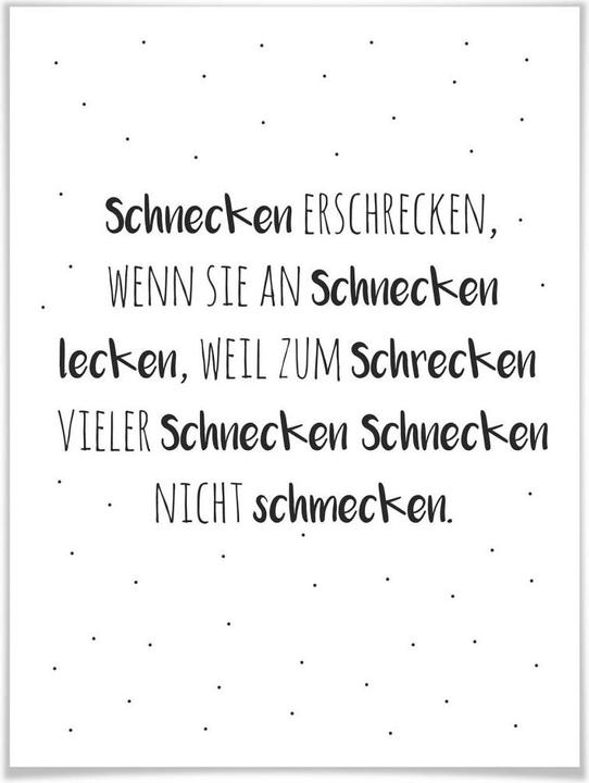 Produktbild Trenddeko Zungenbrecher - Schnecken erschrecken (50 x 60 cm)