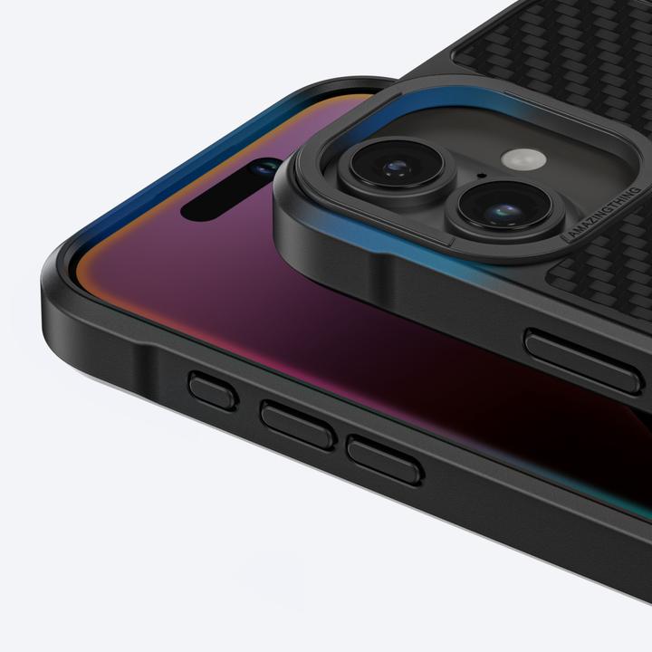 Produktbild Amazingthing Titan Max Case mit 1500D Aramidfasern für iPhone 16 - Schwarz (Apple iPhone 16)