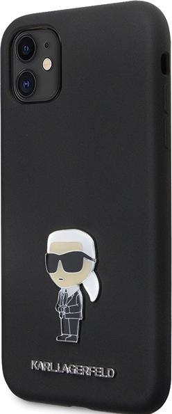 Produktbild Karl Lagerfeld KLHCN61SMHKNPK iPhone 11 / Xr 6.1" czarny/black Silicone Ikonik Metal Pin (Apple iPhone XR, Apple iPhone 11)