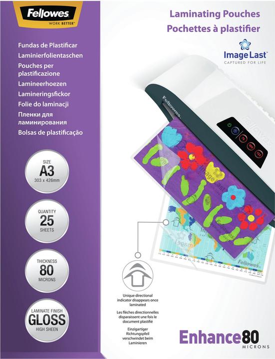 Actual product image Fellowes Enhance 80 (A3, 25 Piece, 80 µm)
