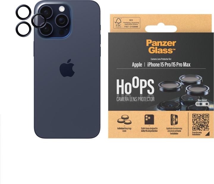 Produktbild PanzerGlass Hoops Camera Lens Protector (1 Stück, Apple iPhone 15 Pro, Apple iPhone 15 Pro Max)
