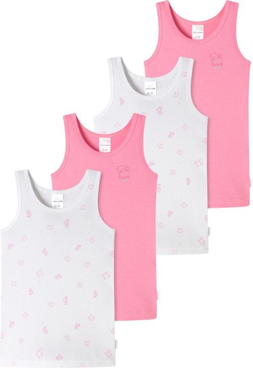 Schiesser 4er Pack Kids Girls Feinripp Organic Cotton Unterhemd
