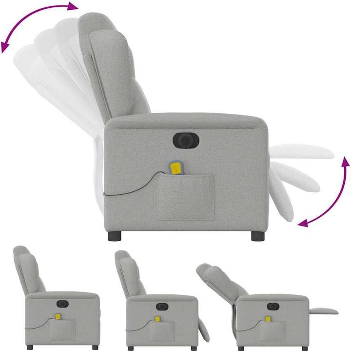 Actual product image VidaXL Massage chair electric cloud grey fabric