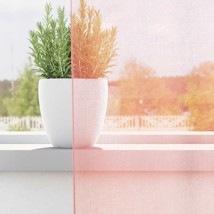 Produktbild VidaXL Voile Vorhänge mit Stangentaschen 2 Stk. Rosa (140 x 175 cm)