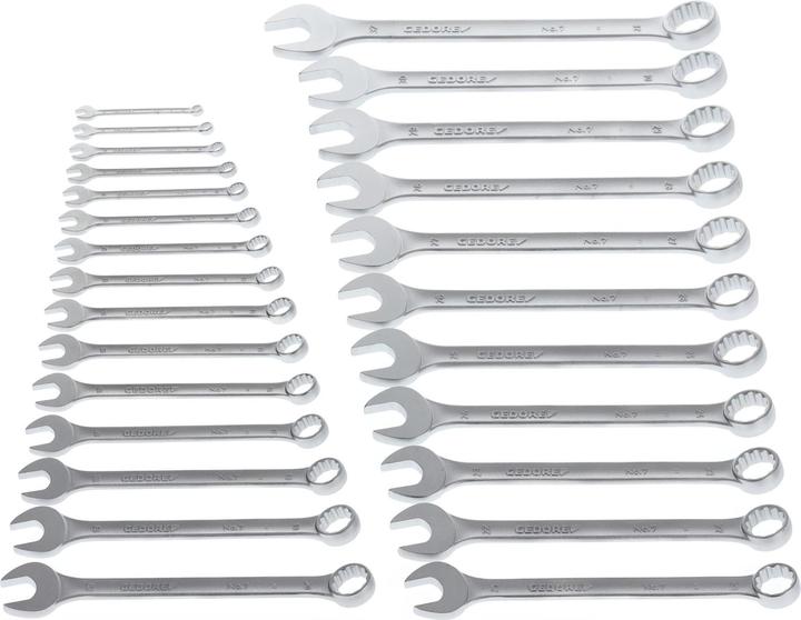 Actual product image Gedore 7-026 Combination spanner set 26 pieces UD profile 6-32 mm (32 mm, 18 mm, 11 mm, 13 mm, 17 mm, 8 mm, 20 mm, 15 mm, 30 mm, 16 mm, 12 mm, 29 mm, 14 mm, 6 mm, 21 mm, 27 mm, 28 mm, 7 mm, 19 mm, 10 mm, 23 mm, 9 mm, 24 mm, 31 mm, 25 mm, 26 mm, 22 mm)
