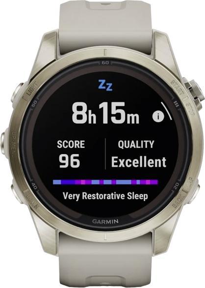 Image du produit Garmin Fenix 7S PRO GPS Montre multisports, Sapphire Solar Edition, blanc/or doux (42 mm)