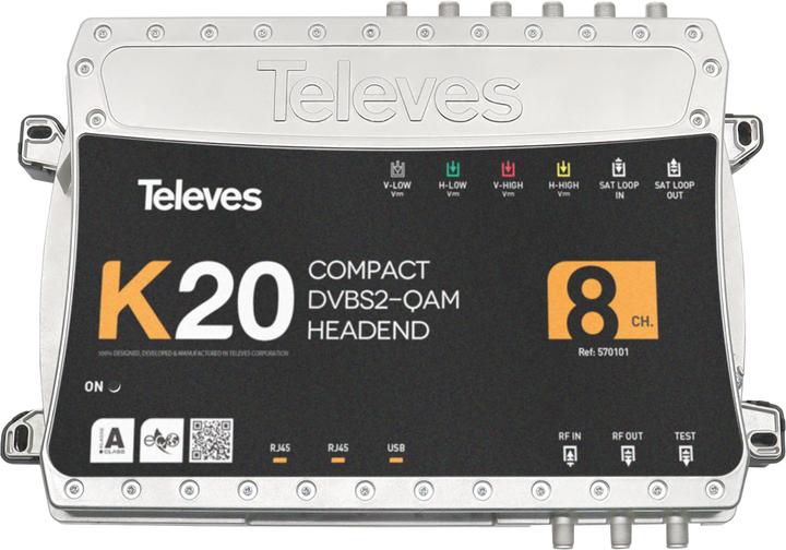 Immagine prodotto Televes K20-8 Centrale compatta a 8 transponder, DVB-S2 in QAM 57010