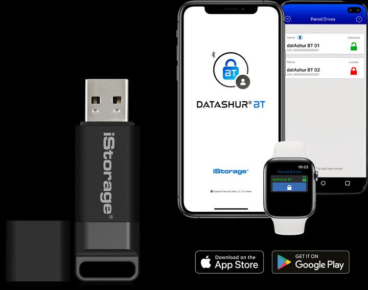 iStorage datAshur BT - USB Flash-Laufwerk (biometrisch) (16 GB, USB-A)