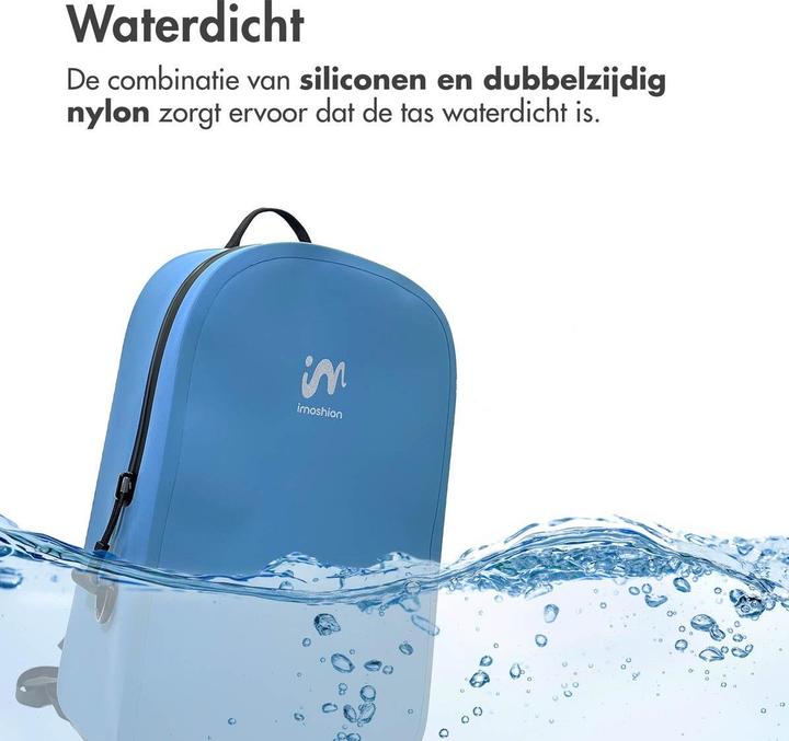 Actual product image iMoshion Air-Tight Waterdichte Rugzak - Large - 20 L - Waterproof Rugtas - Soft Blue (20 l)