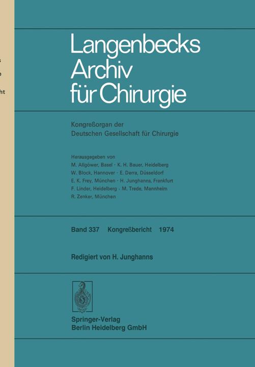 Produktbild Verhandlungen der Deutschen Gesellschaft für Chirurgie: Tagung vom 8. bis 11. Mai 1974, 2 Tle. (H. Junghanns, 1975)