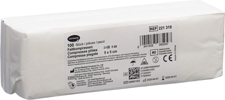 Actual product image IVF Hartmann Faltkompresse Typ 24 5x5cm 8 fach