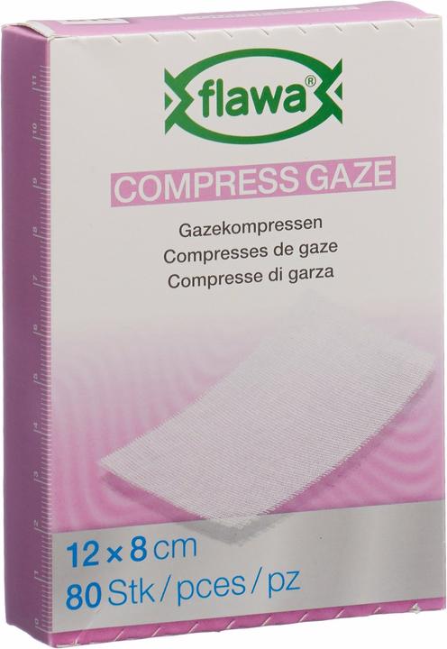 Flawa Gazekompressen geschnitten 8x12cm keimreduzierend behandelt