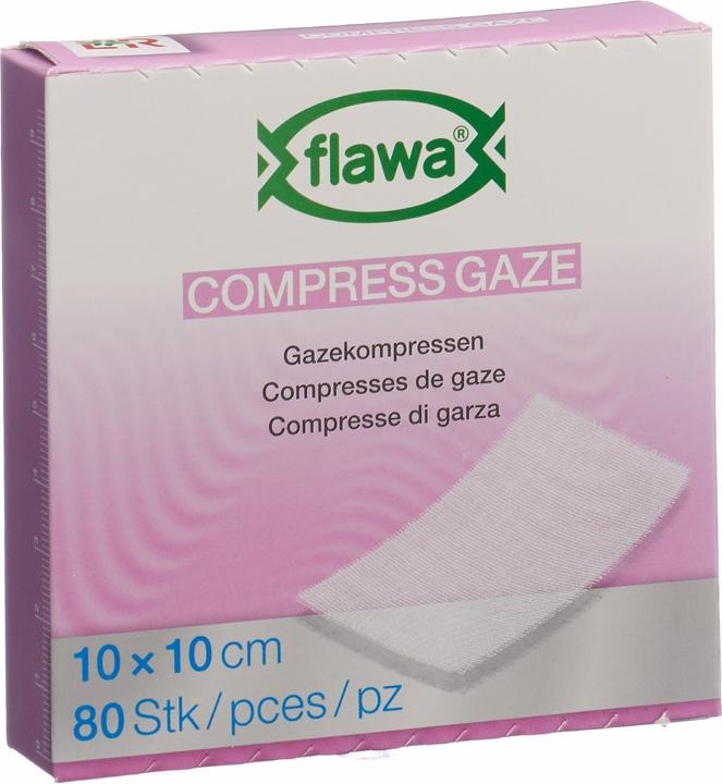 Flawa Gazekompressen geschnitten 10x10cm keimreduzierend behandelt