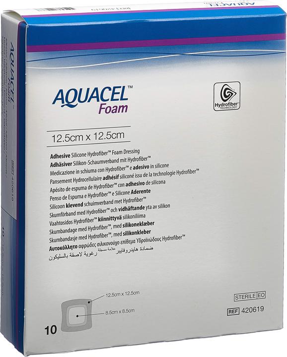 Aquacel Ag Schaumverband adhäsiv 12.5x12.5cm (10 x)