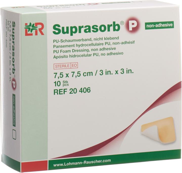 Suprasorb Schaumverband 7.5x7.5cm nicht klebend (10 x)