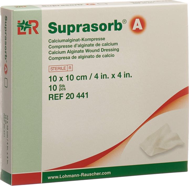 Produktbild Suprasorb Calcium Alginat Kompressen 10cmx10cm (10 x)