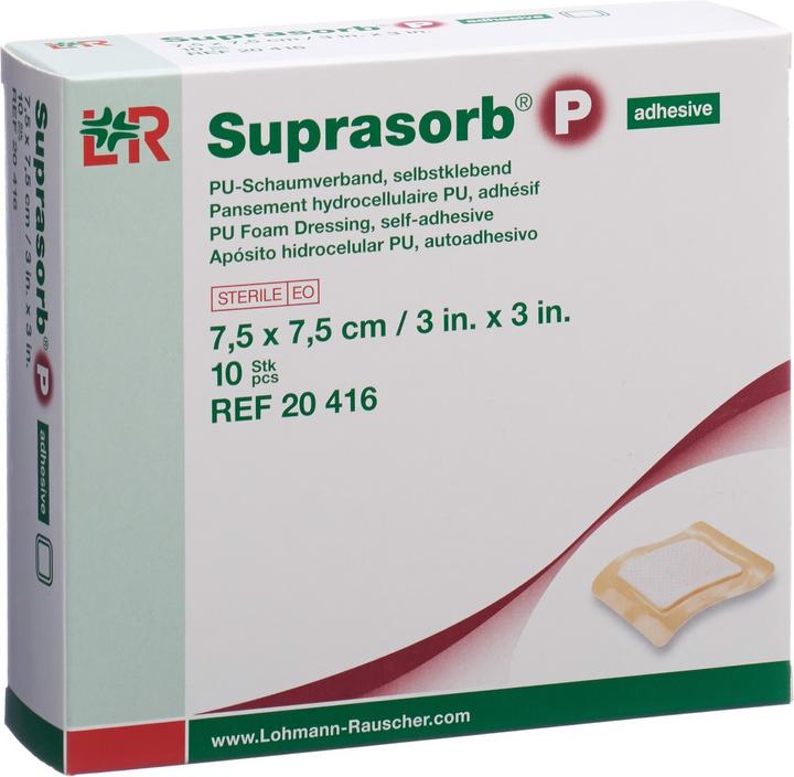 Produktbild Suprasorb Schaumverband 7.5x7.5cm selbstklebend (10 x)