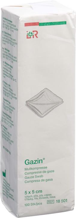 Gazin Mullkompressen 5x5cm 12-fach unsteril