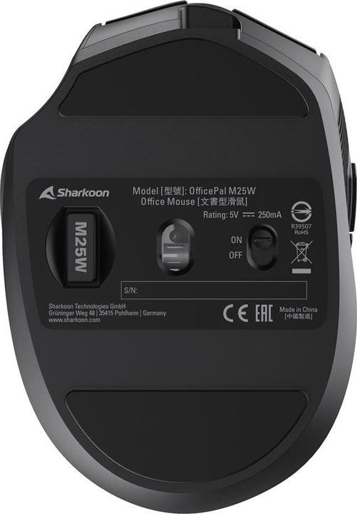 Produktbild Sharkoon OfficePal M25W Black (Kabellos, Kabelgebunden)
