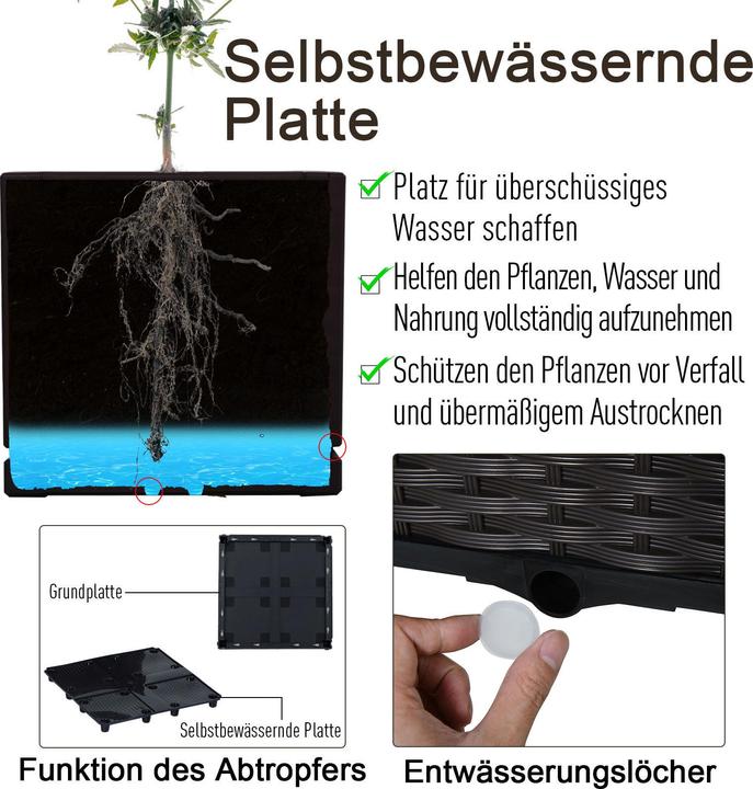 Produktbild Outsunny 2-teiliges Hochbeet in Rattan-Optik