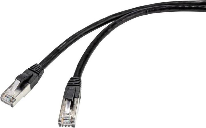 Image du produit Renkforce RJ45 RF-4538204 CAT 6a S/FTP 30,00 m Noir adapté à une utilisation en extérieur (S/FTP, CAT6a, 30 m)