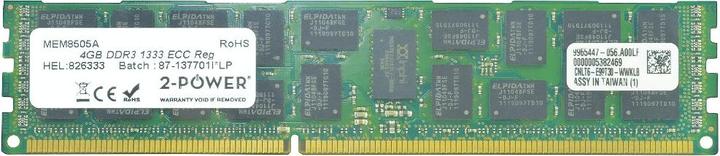 Image du produit 2-Power 4 Go DDR3 1333 MHz ECC RDIMM (1 x 4GB, 1333 MHz, RAM DDR3, DIMM)