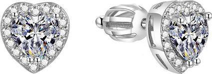 Beneto Glittery heart earrings AGUP1486S (L)