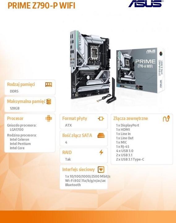 Produktbild ASUS Prime Z790-P Wifi (LGA 1700, Intel Z790, ATX)