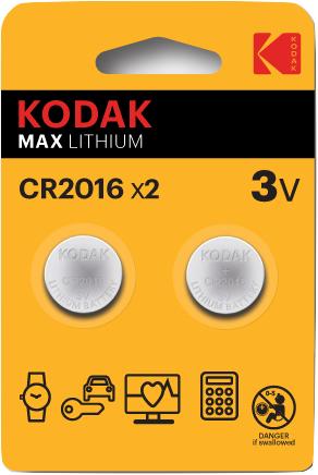 Produktbild Kodak CR2016 - Einwegbatterie - CR2016 - Lithium - 3 V - 2 Stück(e) - 90 mAh (2 Stk., CR2016, 90 mAh)