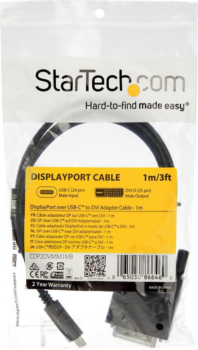 Produktbild StarTech USB Typ C — DVI (1 m, DVI)