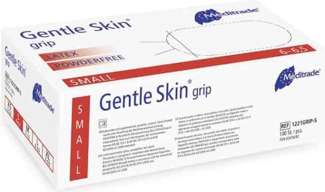 Actual product image Meditrade Gentle Skin Grip Gloves latex white powder free (M)