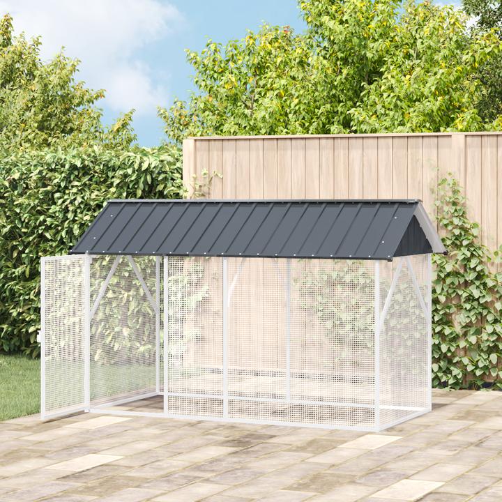 Immagine prodotto VidaXL Voliera per uccelli antracite 112x227x141 cm in acciaio