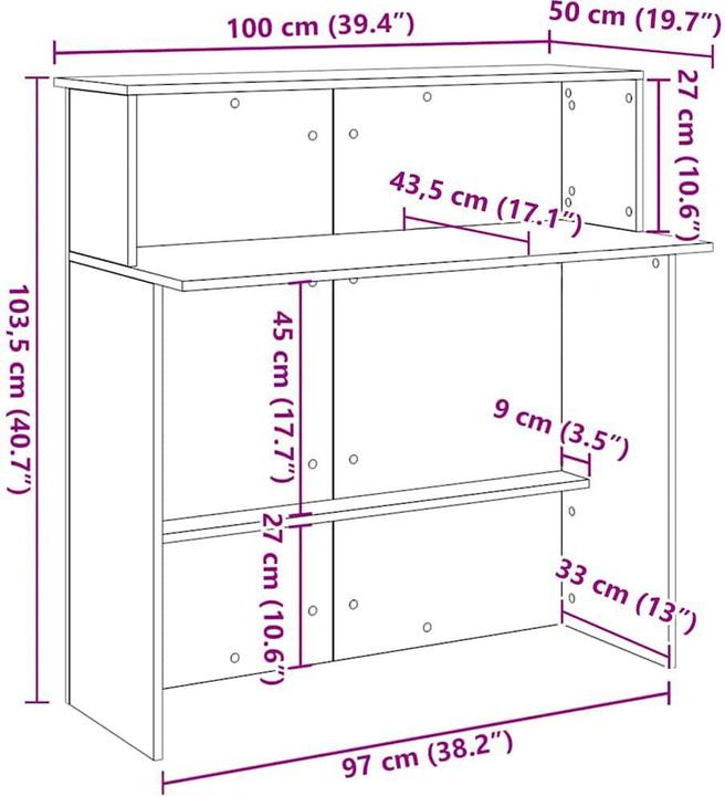 Actual product image VidaXL Reception desk (100 x 50 x 103.5 cm)