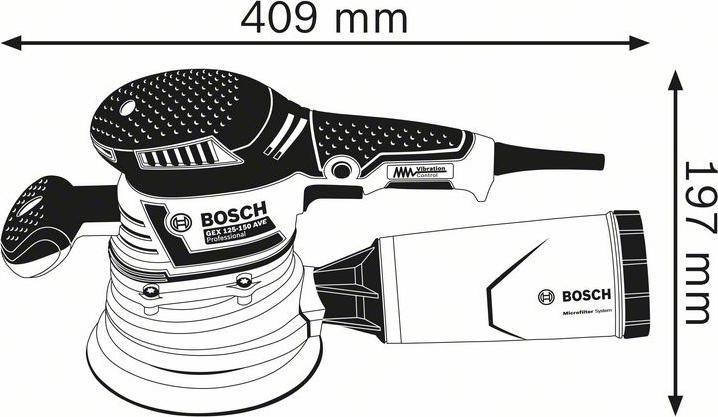 Actual product image Bosch Professional GEX 125-150 AVE Set incl. L-BOXX (Eccentric grinder, 400 W)