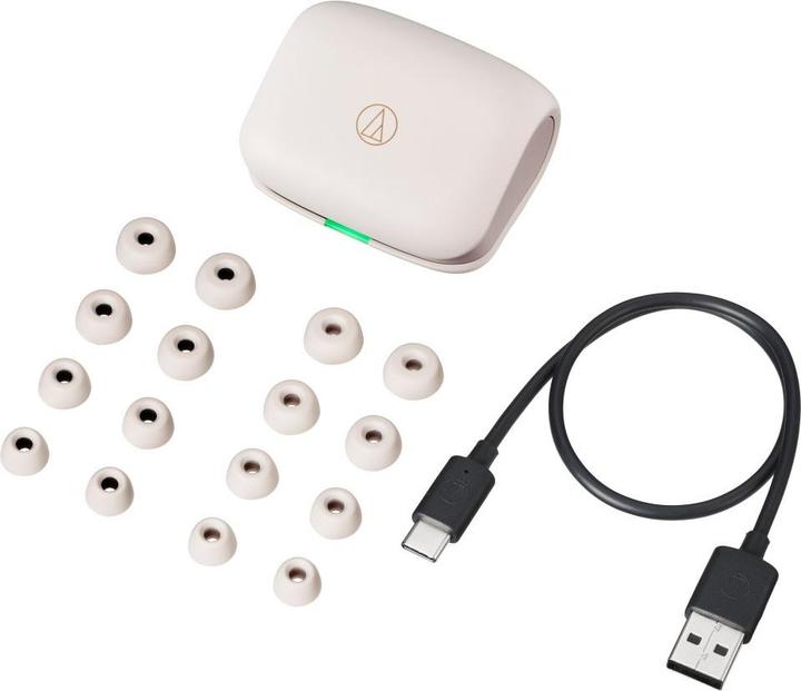 Produktbild Audio-Technica Kompiuterio kolonėlės WIRELESS EARBUDS ATH-TWX7 Baltas (ANC, 6.50 h, Kabellos)
